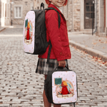 Personalized Cartoon Character Back View Backpack Lunch Bag Pencil Case Set with Name Daily Use Back to School Gift for Girl Boy