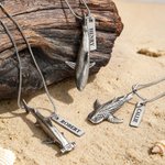 Personalized Realistic Shark Necklace with Name Daily Wear Birthday Anniversary Gift for Shark Lover Diving Lover Surf Lover
