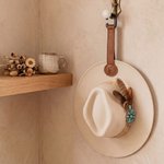 Personalised Monogram Design Portable PU Leather Magnetic Hat Clip with Initial and Name Daily Use Birthday Gift for Men Drivers
