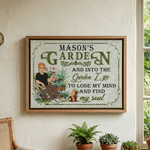 Personalized Retro Cartoon Character Canvas Prints with Name Home Decor Ship from USA Birthday Anniversary Gift for Family Gardening Lovers