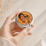 Personalised Retro Cartoon American Comic Style Mini Pill Case Pill Box with Mirror and Three Compartments Birthday Gift for Family Friend