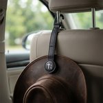 Personalised Monogram Design Portable PU Leather Magnetic Hat Clip with Initial and Name Daily Use Birthday Gift for Men Drivers