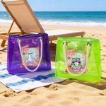 Henkilökohtainen Summer Vibes Graffiti läpinäkyvä Kangaskassi nimi Travel Essentials Beach Party syntymäpäivälahja hänelle