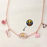 Personalised Smiley emoji Crying emoji Emotional Reversal Necklace with Text and Date Birthday Anniversary Gift for Best Friend | Callie × emoji ™