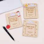 Personalised Apple Pencil Wood Sticky Note Holder Set with Title and Surname Appreciation Back to School Season Gift for Teacher