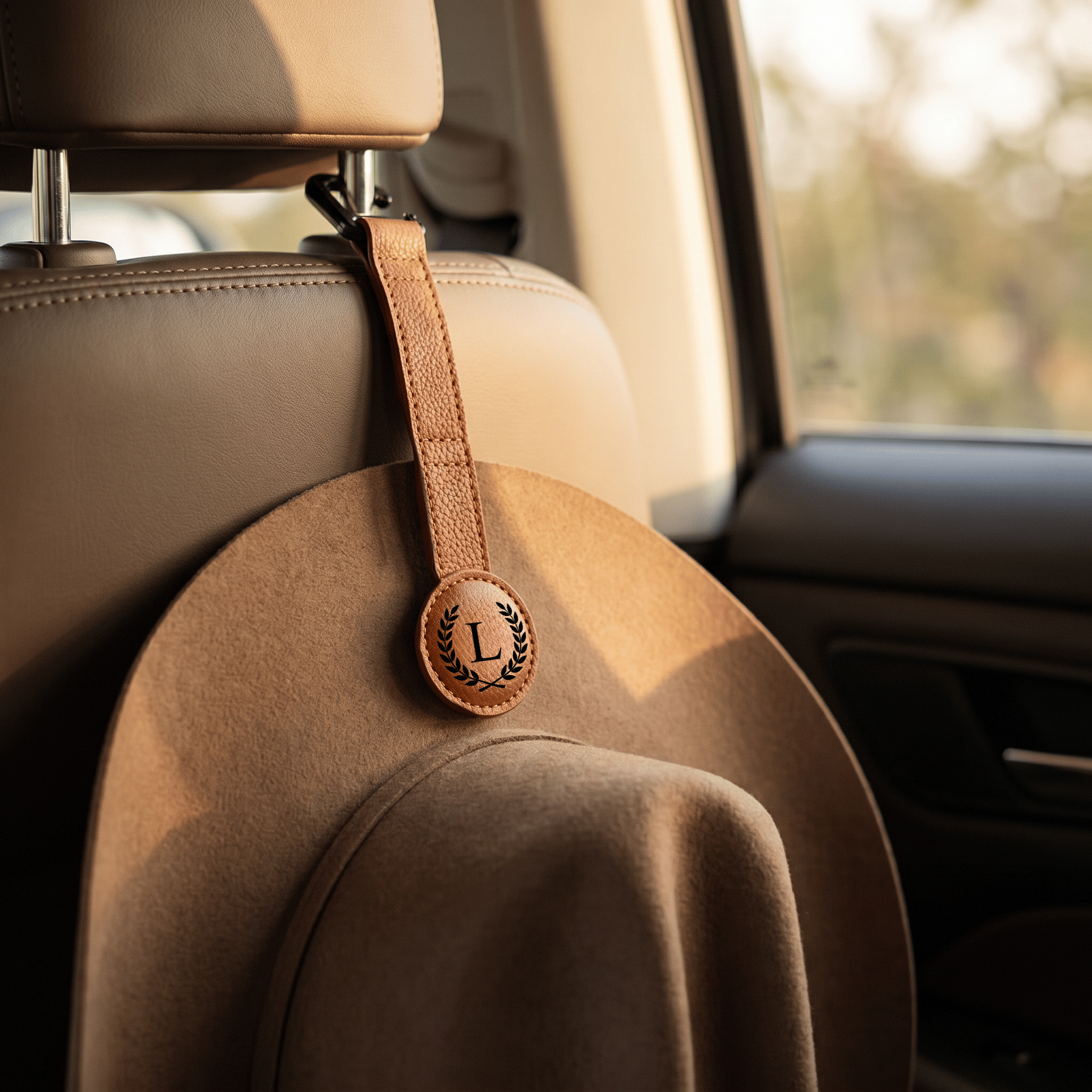 Individuell gestalteter, tragbarer Magnet-Hutclip aus PU-Leder mit Monogramm, Initialen und Namen – für den täglichen Gebrauch, als Geburtstagsgeschenk für Männer und Autofahrer