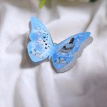 Personalized Photo Glitter Butterfly Flower Brooch Pin with Name and Time Memorial Sympathy Gift for Family Friends