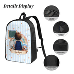 Personalized Cartoon Character Back View Backpack Lunch Bag Pencil Case Set with Name Daily Use Back to School Gift for Girl Boy