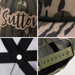 Personalised Camouflage Adjustable Baseball Cap with PU Leather Name Tag Sport Accessories Birthday Gift for Brother Boy