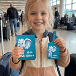 Personalized Cartoon Animal Says Hello PU Leather Passport Holder Luggage Tag Set with Name Travel Accessory Birthday Gift for Kids