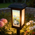Personalized Character and 1-2 Pets Back View Solar Garden Light with Name Garden Decor Memorial Sympathy Gift for Family Pet Owner