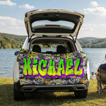 Personalized Graffiti Design Oversized Quick Dry Magnetic Beach Towel with Name Summer Vacation Accessory Birthday Gift for Family Friends