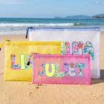 Personalized Artistic Name Waterproof Sandproof Beach Bag Pool Bag Summer Vacation Party Gift for Women