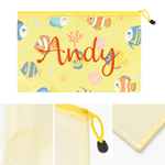 Personalized Multi-Color Sea Creature Pattern PVC Beach Bag with Name Daily Use Birthday Gift for Family Friends