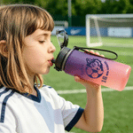 Botella de agua personalizada con diseño de animales y pelotas multicolores, con nombre y número. Regalo de cumpleaños para equipos de entrenamiento al aire libre, ideal para jugadores, entrenadores y