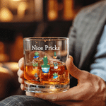 Personalized Funny Bird Tit Cactus Prick 10 oz Rock Whiskey Glass with Name Anniversary Birthday Retirement Gift for Whiskey Lover