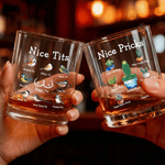 Personalized Funny Bird Tit Cactus Prick 10 oz Rock Whiskey Glass with Name Anniversary Birthday Retirement Gift for Whiskey Lover