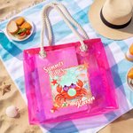 Henkilökohtainen Summer Vibes Graffiti läpinäkyvä Kangaskassi nimi Travel Essentials Beach Party syntymäpäivälahja hänelle