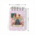 Personalised Cartoon Character Back View Spiral Kid Notebook with Name Daily Use Birthday Back to School Gift for Boy Girl