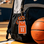 Personalised 3D Printed Jersey Basketball PLA Keychain with Name and Number Daily Use Birthday Gift for Basketball Lover