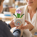 Personalised Teach Love Watch Them Grow Rainbow Glass Tulip Potted Plants with Text Desk Office Shelf Decor Back to School Gift for Teacher