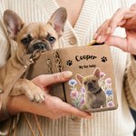 Personalised Birth Flower Pet Photo Foldable PU Leather Wallet with Name Daily Use Birthday Gift for Pet Lovers Owners