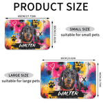 Personalized Graffiti Oil Painting Style Pet Photo Waterproof Pet Feeding Mat with Name Home Decor Pet Supplies Birthday Gift for Pet Owners