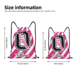 Personalised Striped Design Waterproof Wear-Resistant Drawstring Bag with Name Daily Use Game Day Gift for Sports Lovers