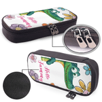 Personalized Cute Animal Says Hello Durable Pencil Case with Name Back to School Birthday Gift for Boys Girls Students