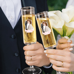 Personalized Cartoon Photo Waterproof Stickers with Name and Date Romantic Favor Label Anniversary Wedding Party Decor for Bride Groom