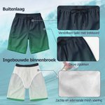 Gepersonaliseerde surfthema sneldrogende zwembroek met mesh binnenbroek en naam strandfeest verjaardagscadeau voor mannen en kinderen