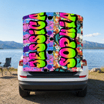 Personalized Graffiti Design Oversized Quick Dry Magnetic Beach Towel with Name Summer Vacation Accessory Birthday Gift for Family Friends
