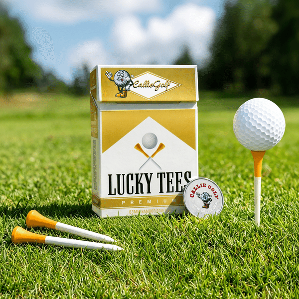 Personalized Creative Cigarette Case Golf Tee Holder Box Tag with Text and 10 Pcs Wooden Tees Game Day Birthday Gift for Golf Players