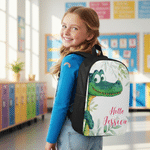 Personalised Cute Animal Say Hello  Multicolour Backpack Lunch Bag Pencil Case Set with Name Back to School Birthday Gift for Student