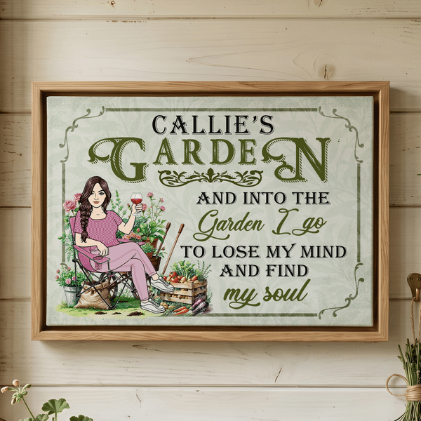 Personalized Retro Cartoon Character Canvas Prints with Name Home Decor Ship from USA Birthday Anniversary Gift for Family Gardening Lovers