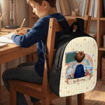 Personalized Cartoon Character Back View Backpack Lunch Bag Pencil Case Set with Name Daily Use Back to School Gift for Girl Boy