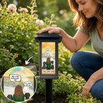 Personalized Character and 1-2 Pets Back View Solar Garden Light with Name Garden Decor Memorial Sympathy Gift for Family Pet Owner