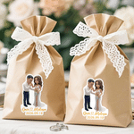 Personalized Cartoon Photo Waterproof Stickers with Name and Date Romantic Favor Label Anniversary Wedding Party Decor for Bride Groom