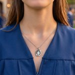 Personalized Birthstone Graduation Cap Commemorate Necklace with School Name and Year Graduation Ceremony Birthday Gift for Graduates Girls