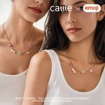 Personalised Smiley emoji Crying emoji Emotional Reversal Necklace with Text and Date Birthday Anniversary Gift for Best Friend | Callie × emoji ™
