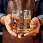 Personalized Vintage Guitar Durable 10 oz Rock Whiskey Glass with Name Man Cave Bar Birthday Gift for Friend Husband