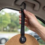 Personalised Monogram Design Portable PU Leather Magnetic Hat Clip with Initial and Name Daily Use Birthday Gift for Men Drivers