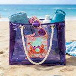 Henkilökohtainen Summer Vibes Graffiti läpinäkyvä Kangaskassi nimi Travel Essentials Beach Party syntymäpäivälahja hänelle