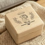 Gepersonaliseerde Angel Halo Photo Pet Fur Keepsake Bottle Houten Magnetische Doos Set met Naam en Tekst Pet Loss Memorial Gift voor Huisdiereigenaren