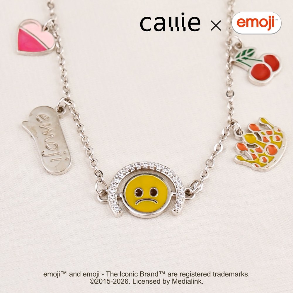 Collar personalizado con emojis sonrientes y llorosos, efecto de inversión emocional, con texto y fecha; regalo de cumpleaños o aniversario para tu mejor amiga | Callie × emoji ™ 6
