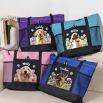 Personalisierte Fototasche mit Geburtsblume und Netztaschen – Geburtstagsgeschenk für Tiereltern