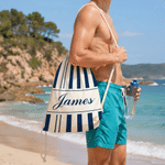 Personalised Multicolour Stripe Microfiber Drawstring Bag with Name Travel Beach Use Birthday Summer Vacation Gift for Kids Family