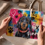 Personalized Graffiti Oil Painting Style Pet Photo Desk Mat Mouse Pad with Name Daily Use Birthday Gift for Family Friend Pet Owner
