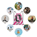 Personalised Striped Design Waterproof Wear-Resistant Drawstring Bag with Name Daily Use Game Day Gift for Sports Lovers