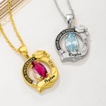 Personalized Birthstone Graduation Cap Commemorate Necklace with School Name and Year Graduation Ceremony Birthday Gift for Graduates Girls